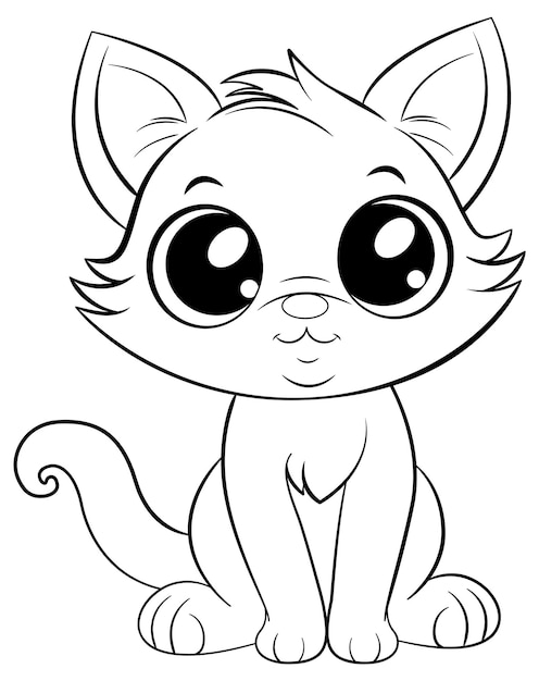 Gatos para Colorir em 2023  Bonitos desenhos fáceis, Gato doodle, Desenho  de gato fácil