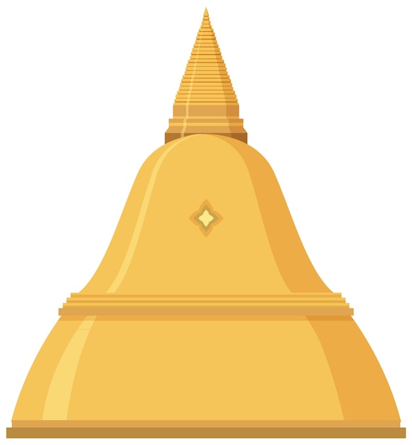 Vetor grátis pagode tailandês na cor dourada