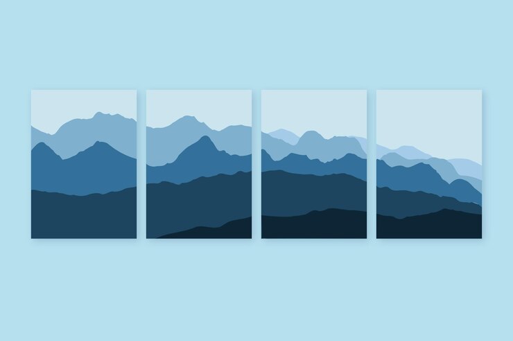 Vetor grátis paisagem abstrata desenhada à mão cobre a coleção