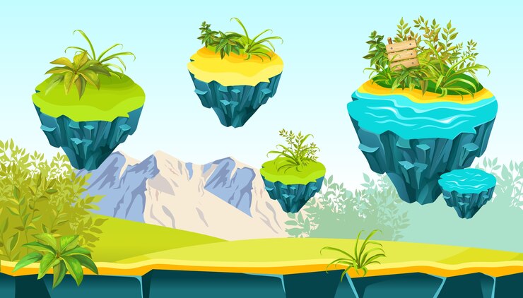 Vetor grátis paisagem com ilhas.