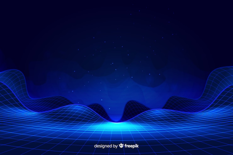 Vetor grátis paisagem digital abstrata com fundo de partículas