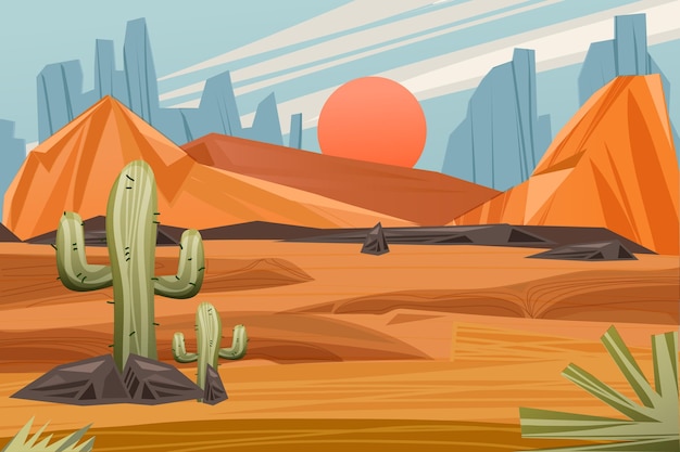 Vetor grátis paisagem do deserto - fundo para videoconferência
