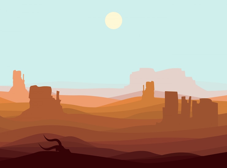 Vetor grátis paisagem do deserto ocidental