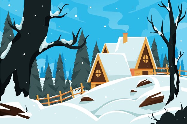 Paisagem plana de inverno