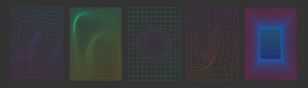 Paisagens abstratas em quadro de arame colocadas em preto