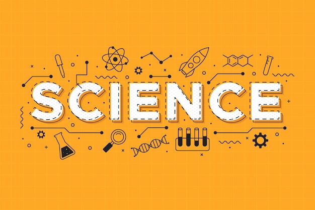 Palavra de ciência no conceito de fundo laranja