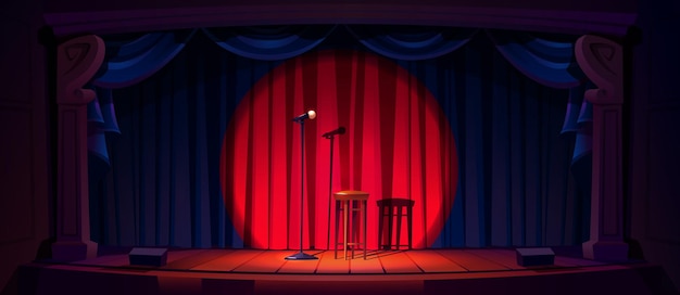 Palco vazio pronto para stand up show ou concerto