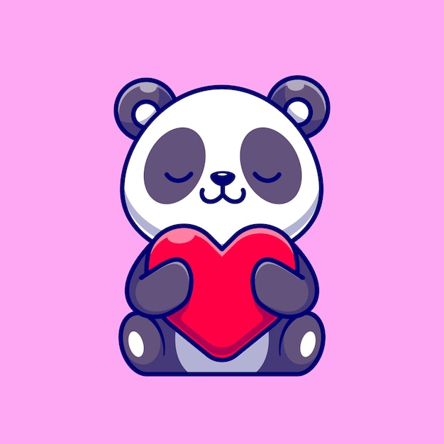 Cara de urso panda bonito. olhar amoroso. personagem de desenho animado.  ilustração.