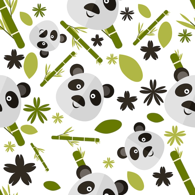 Vetor grátis panda pattern background