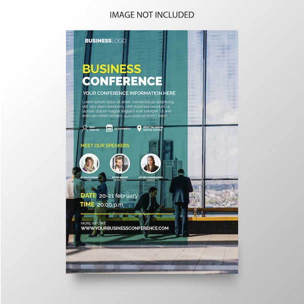 Panfleto de conferência de negócios com design moderno