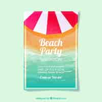 Vetor grátis panfleto de festa de verão tropical