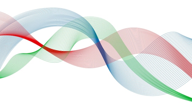 Pano de fundo abstrato com linhas de gradiente de ondas coloridas em fundo branco. fundo de tecnologia moderna, design de onda. ilustração vetorial