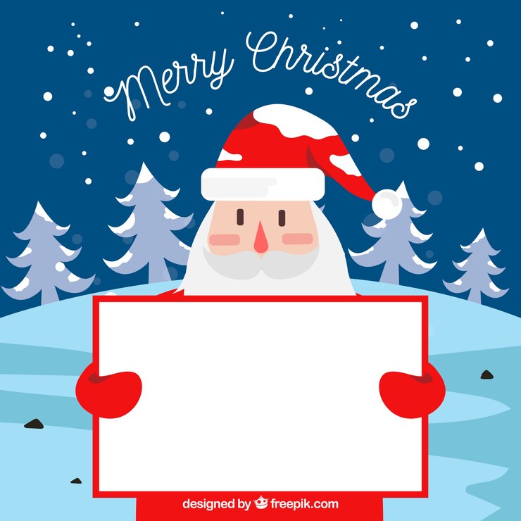 Vetor grátis papai noel com poster