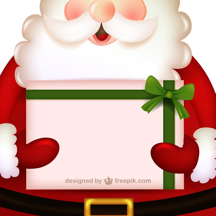Vetor grátis papai noel dos desenhos animados com presente