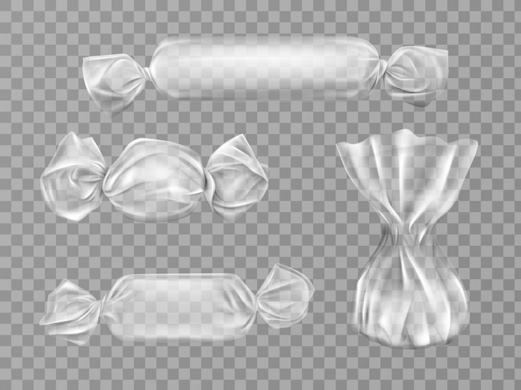 Vetor grátis papel de bala transparente isolado