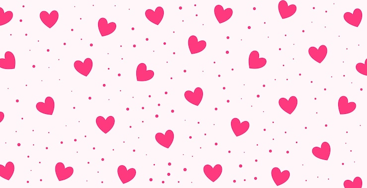 Vetor grátis papel de parede com padrão de coração de valentino para papel de embrulho