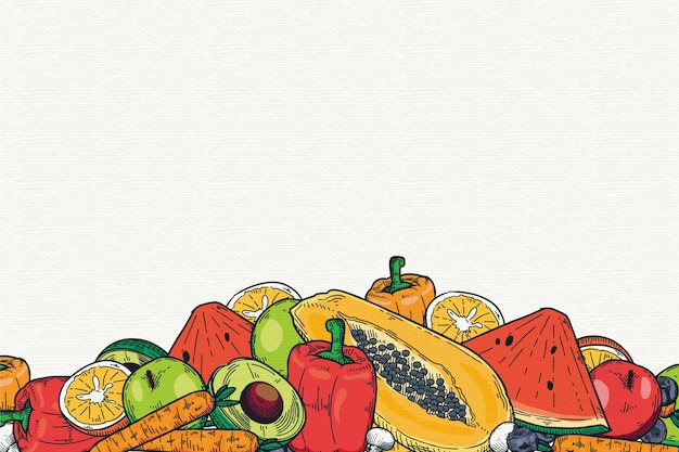 Papel de parede de frutas e legumes