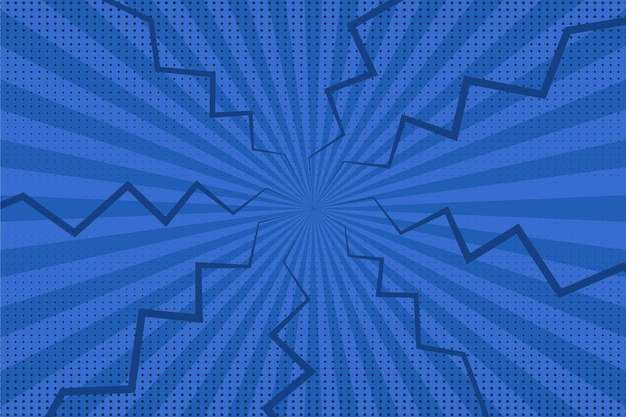 Papel de parede de quadrinhos azuis de design plano