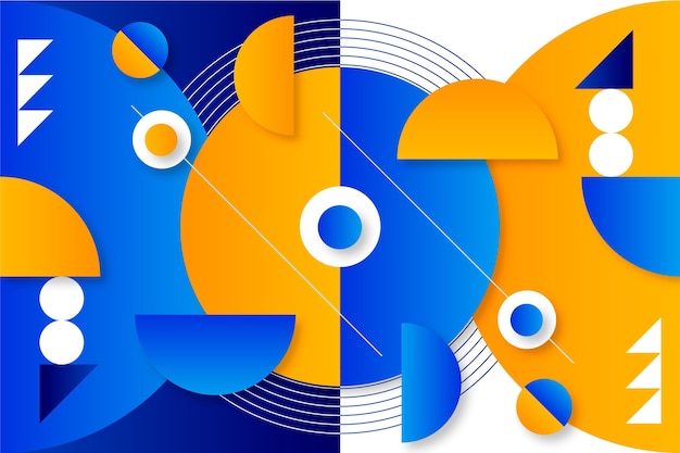 Papel de parede geométrico gradiente com diferentes formas