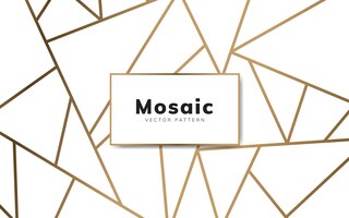 Papel de parede moderno mosaico em branco e dourado