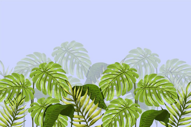 Papel de parede mural de folhas tropicais
