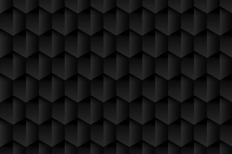 Vetor grátis papel de parede preto em fundo 3d hexagonal