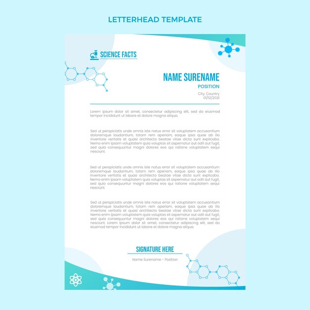 Papel timbrado de ciência gradiente