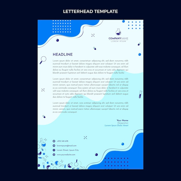 Papel timbrado de ciência plana