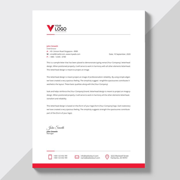 Papel timbrado de empresa moderna