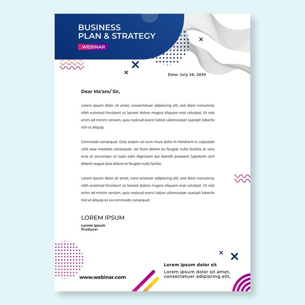 Papel timbrado de negócios em geral