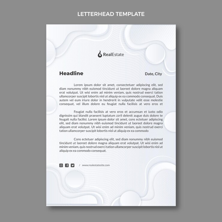 Vetor grátis papel timbrado de textura de gradiente imobiliário