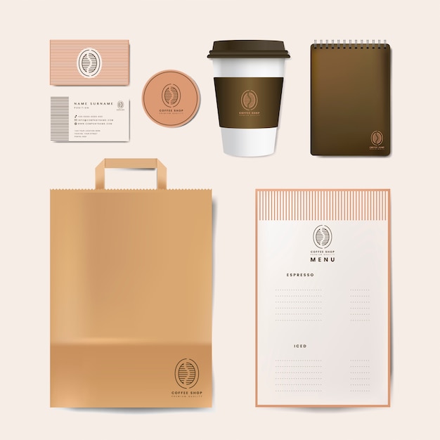 Vetor grátis paper branding mockup vector set