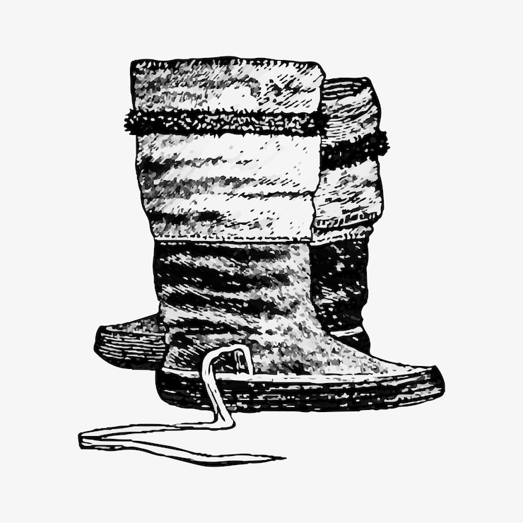 Vetor grátis par de botas eskimo
