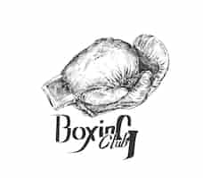 Vetor grátis par de luvas de boxe ilustração em vetor esboço desenhado à mão