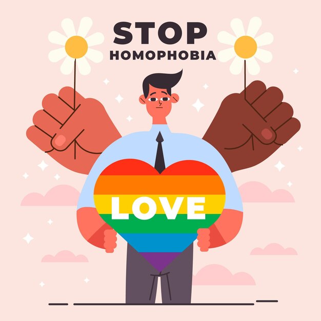 Parar o conceito de ilustração de homofobia