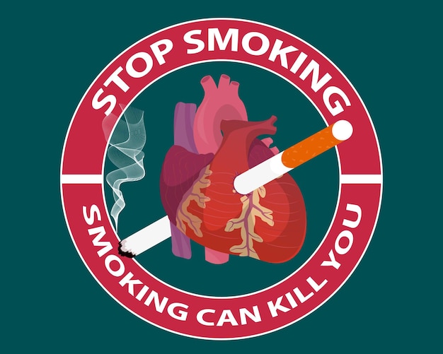 Pare de fumar aviso, logotipo, banner, modelo, educação, etc. por design vetorial