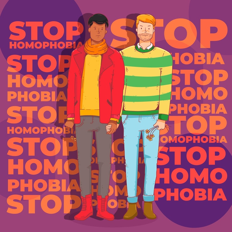 Vetor grátis pare o conceito de homofobia
