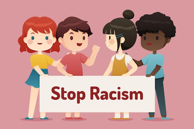 Vetor grátis pare o conceito de ilustração de racismo