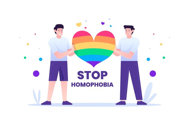 Pare o design ilustrado da homofobia