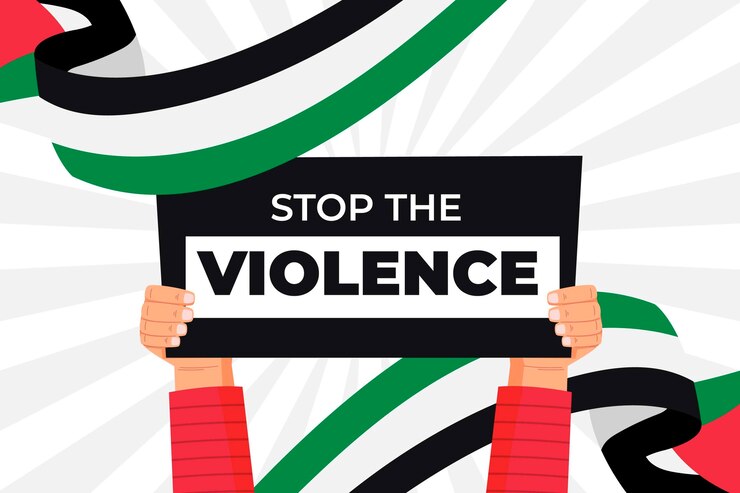 Vetor grátis pare o fundo da mensagem de violência