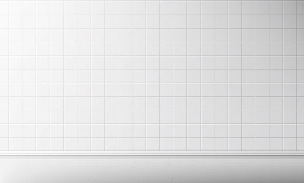 Parede de azulejo branco e piso no fundo do banheiro