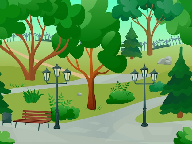 Vetor grátis park 2d game landscape