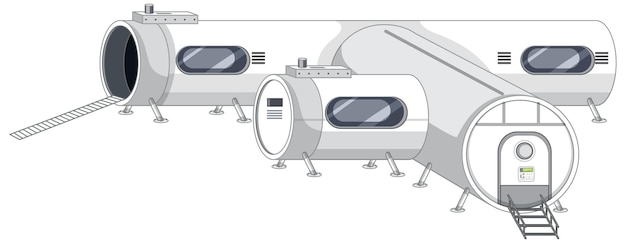 Vetor grátis parte da estação espacial isolada