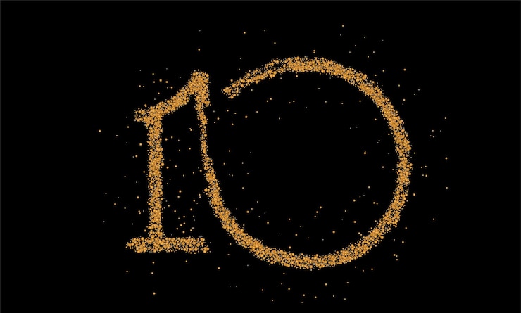 Vetor grátis partícula número 10 no vetor de texto círculo desenho vetorial.