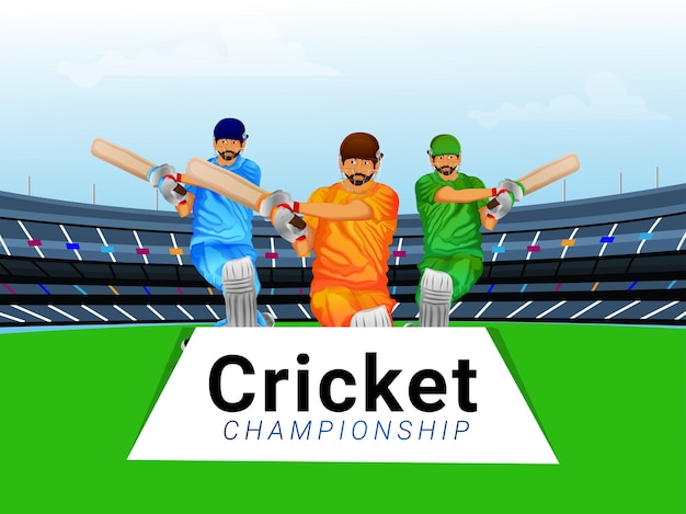 Partida da liga mundial de críquete com elementos de críquete