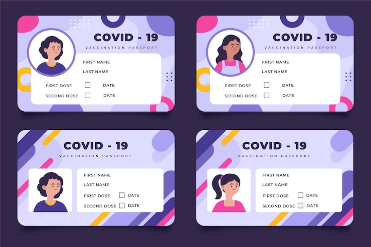 Vetor grátis passaporte de vacinação de design plano