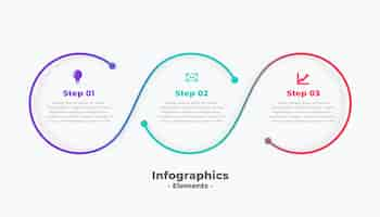 Vetor grátis passo moderno circular conectando modelo de infográfico