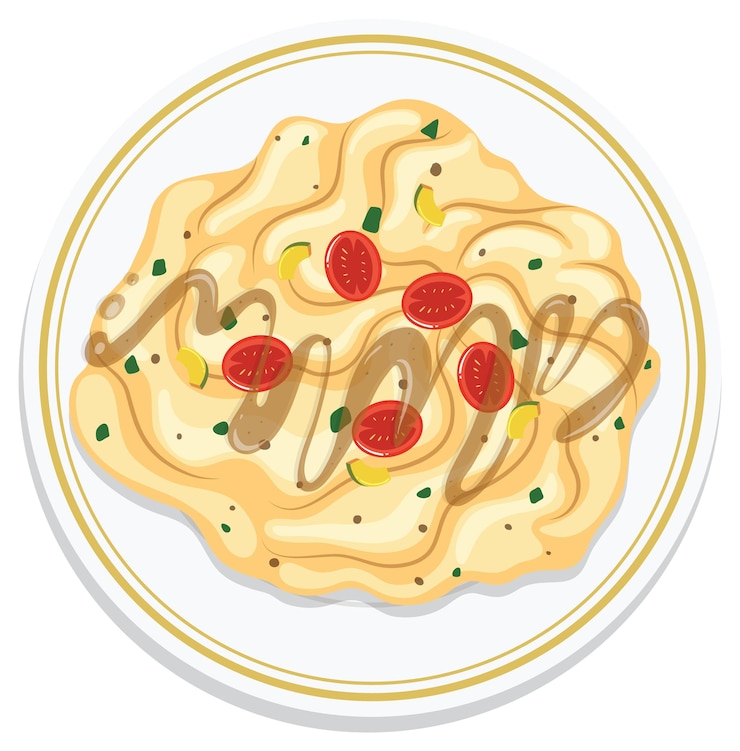 Vetor grátis pasta deliciosa com tomates cereja