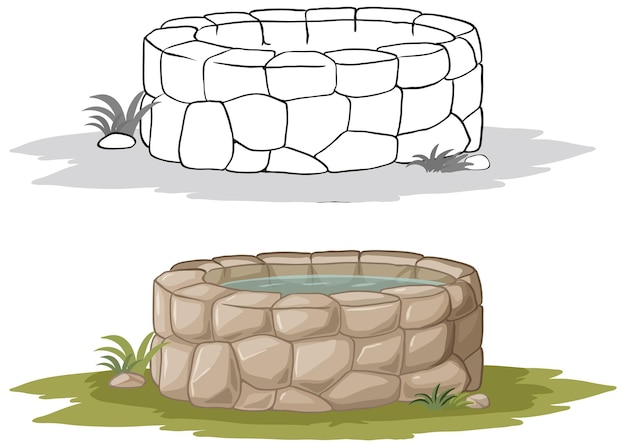 Vetor grátis pedra bem antes e depois da ilustração