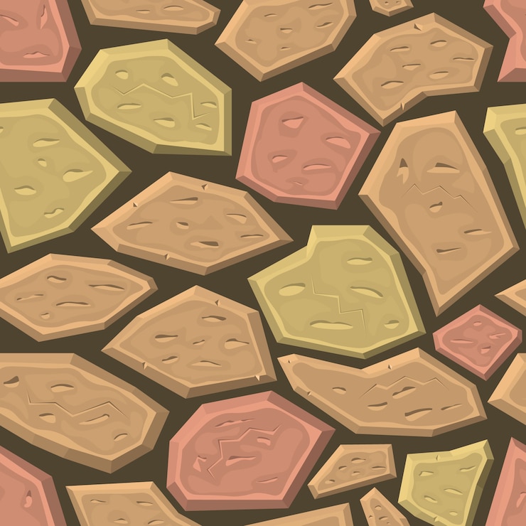 Vetor grátis pedra seamless ilustração dos desenhos animados textura vector